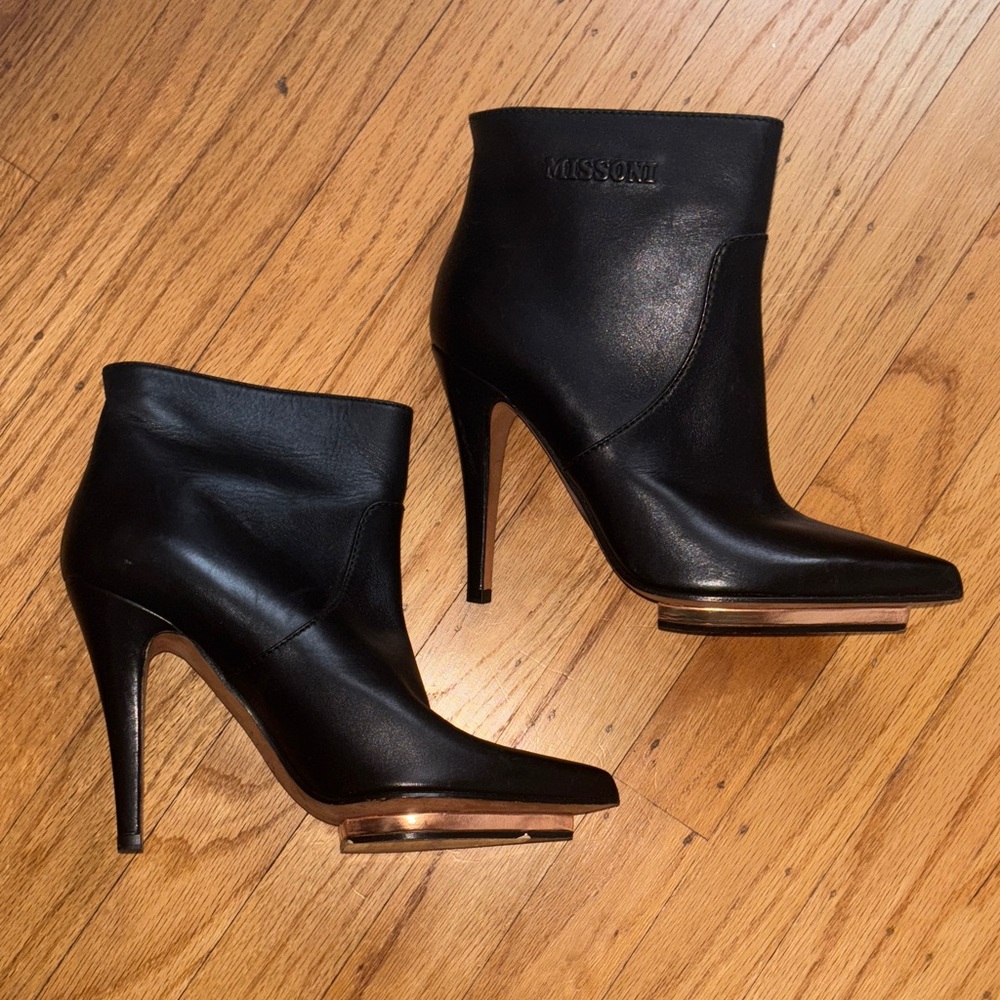 Missoni Black Leather Heeled Boots